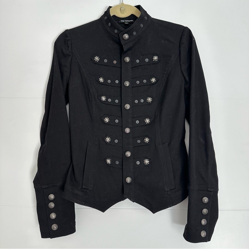 Royal Underground Denim Stretch Jacket with Silver and Black Studs